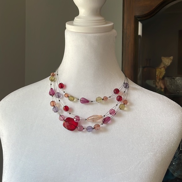 Costume Jewelry Beaded Multi Strand Necklace - Picture 4 of 4